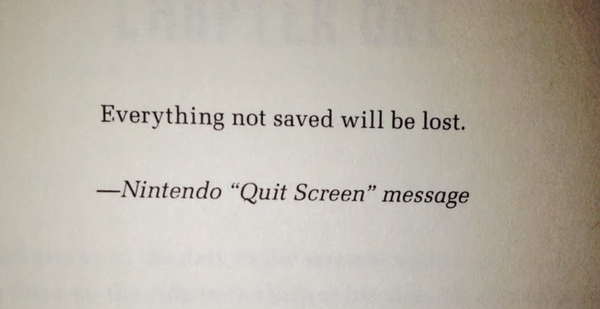 Everything not saved will be lost